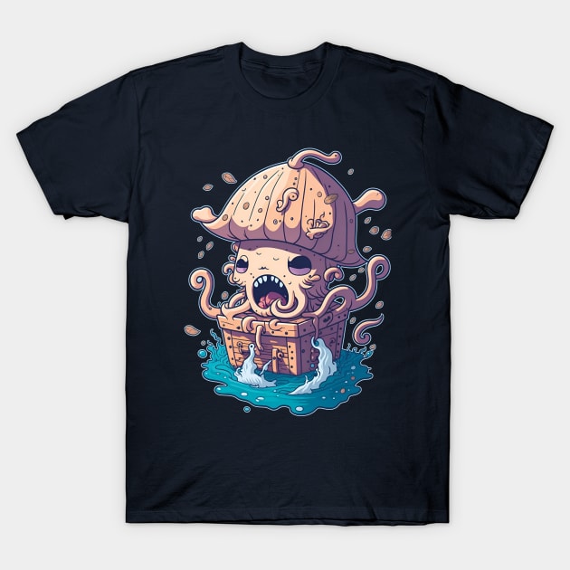 Pirate's Lair: The Screaming Octopus Awaits T-Shirt by ZeePixels